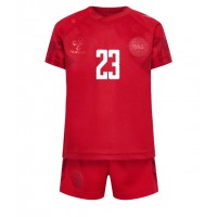 Danmark Pierre-Emile Hojbjerg #23 Hemmatröja Barn VM 2022 Kortärmad (+ Korta byxor)